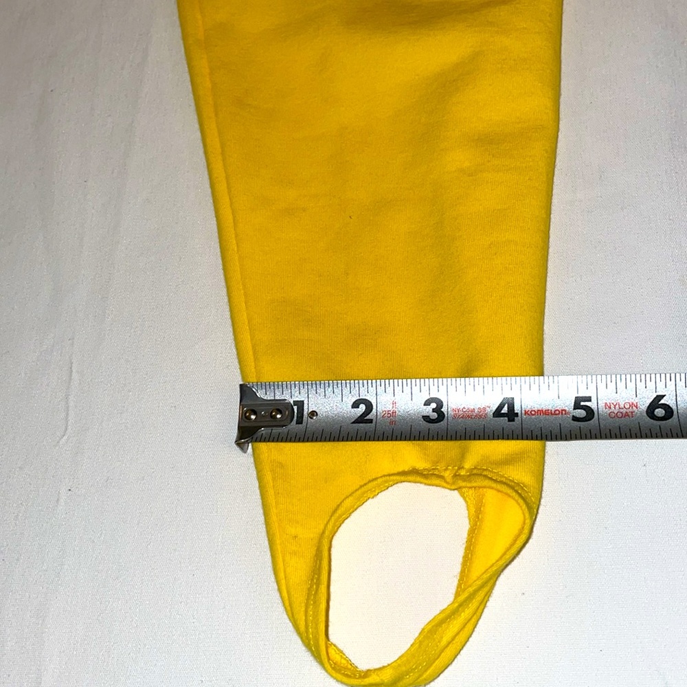 ❤️ Women's Vintage 90’s Y2K YELLOW CLASSIQUES SPORT Pull-up STIRRUP Pants Sz S - Picture 8 of 8
